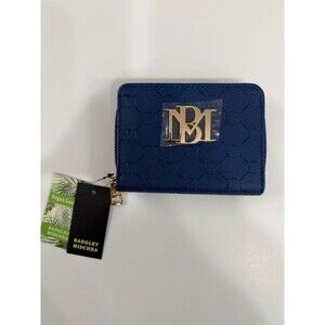 Badgley Mischka Monogram Zip Around Wallet Electric Blue NWT